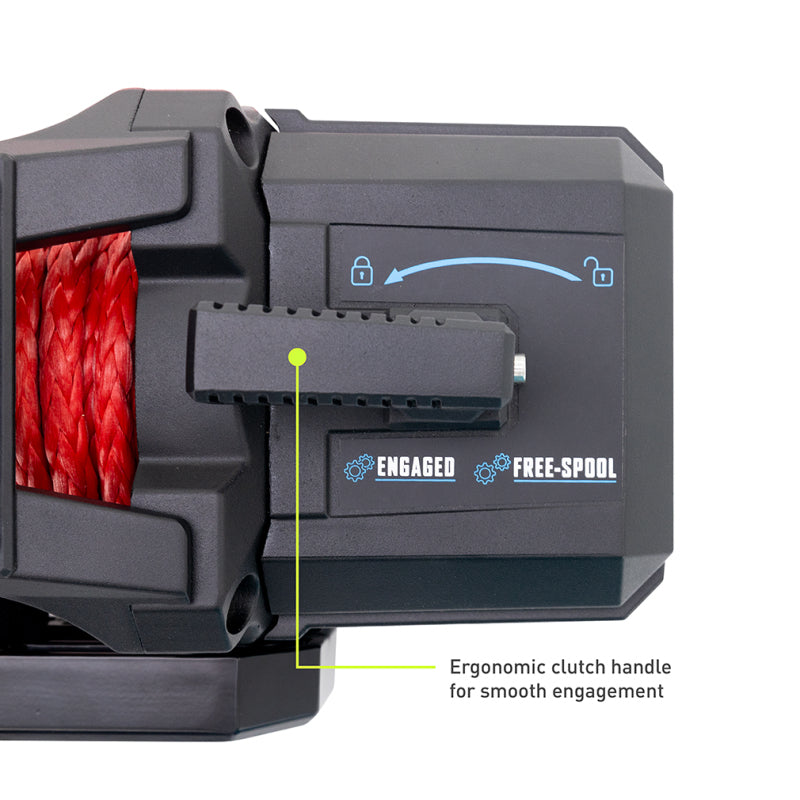 Borne Off-Road 12K Winch - Red Synthetic Rope BNWN-12-SRD