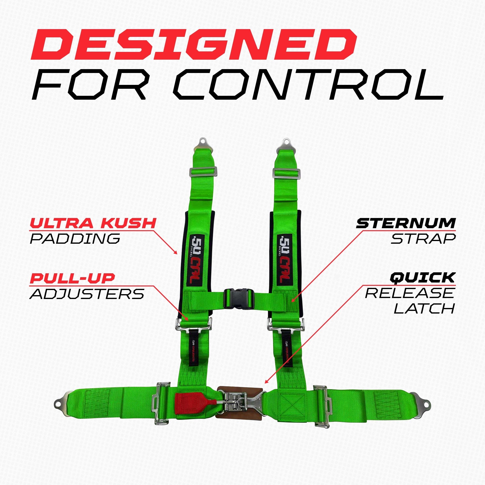 3" 4 point Harness Seat Belt 50 Caliber Racing