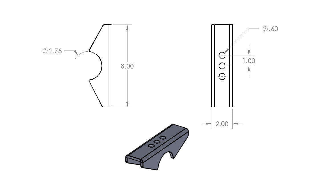 Scout Leaf Spring Perches 2" Wide