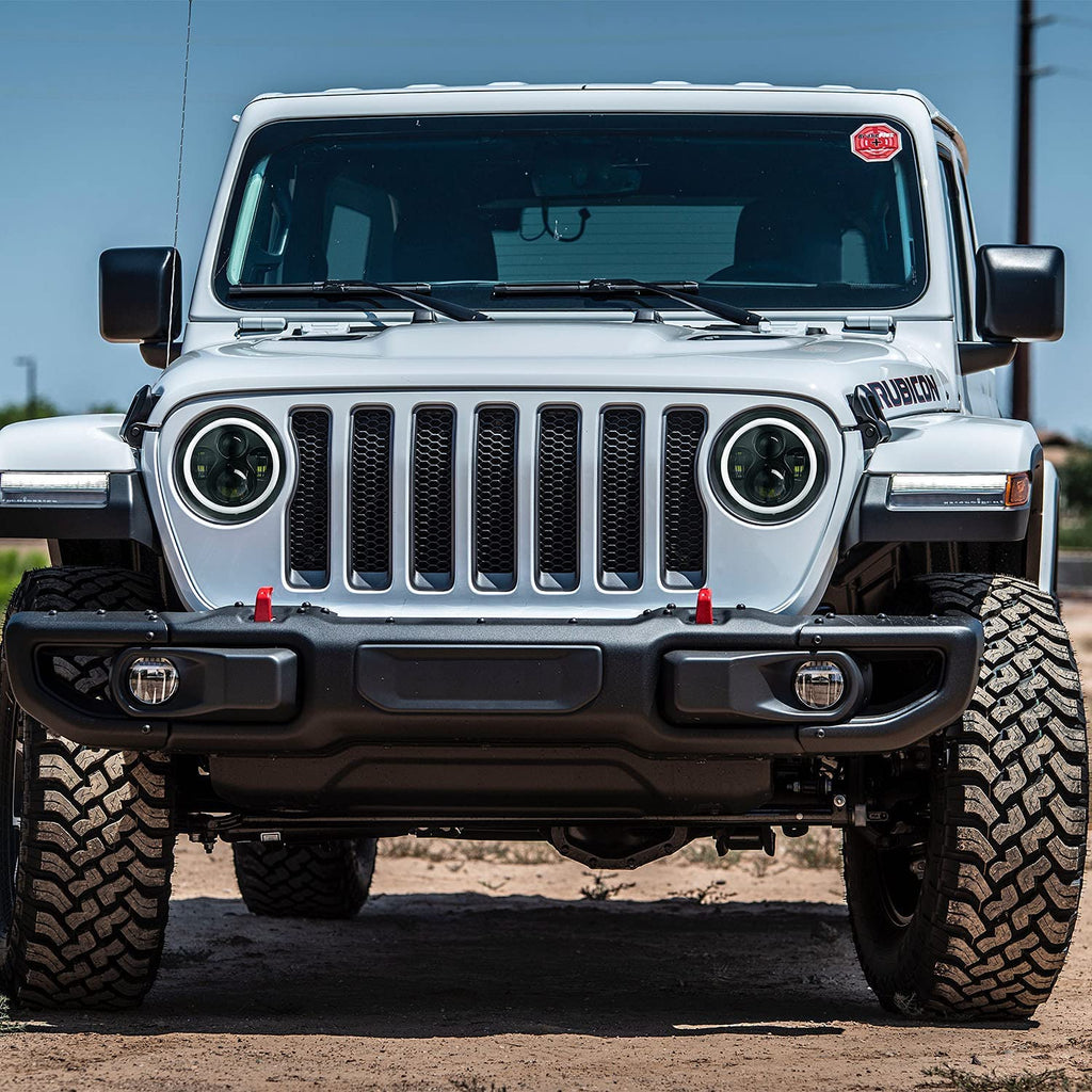 Moclever 7" Round Halo LED Headlights 6000LM for Jeep TJ/JK/CJ