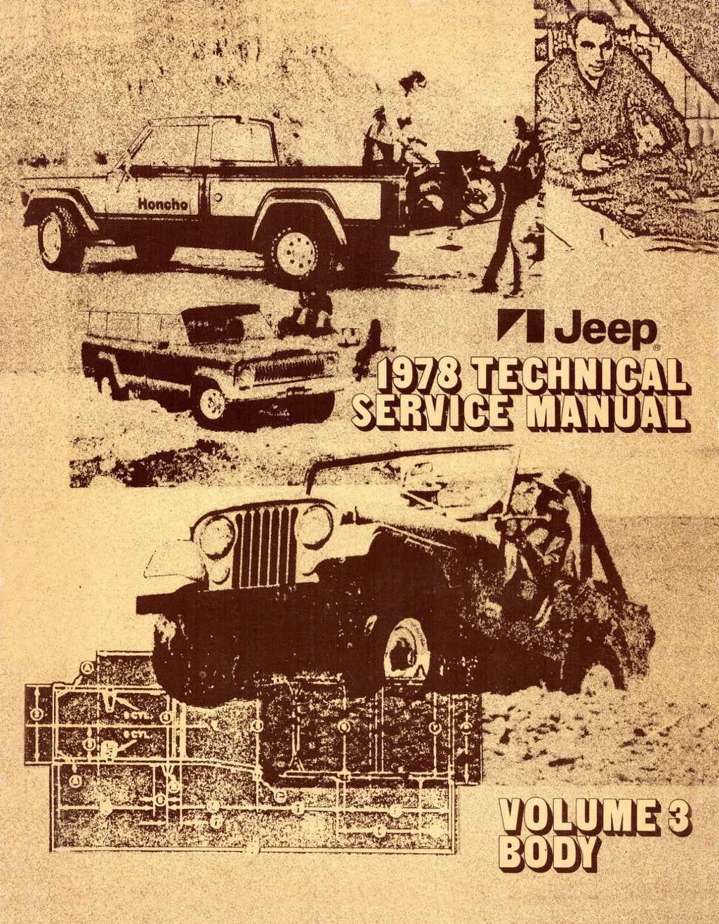 Detroit Iron - 1978 Jeep Technical Service Manual (3 Volumes) - Includes 11x26 Wiring Diagrams
