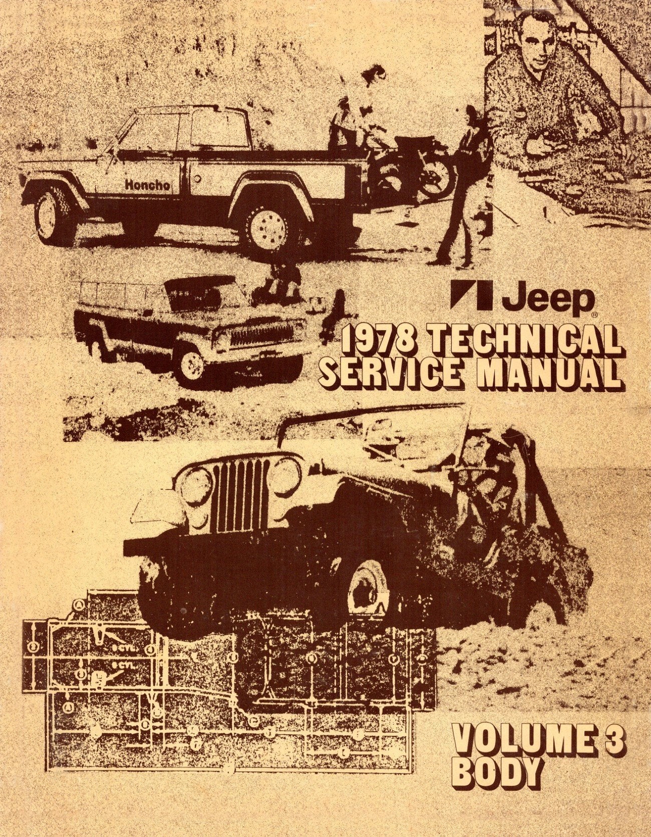 Detroit Iron - 1978 Jeep Technical Service Manual (3 Volumes) - Includes 11x26 Wiring Diagrams
