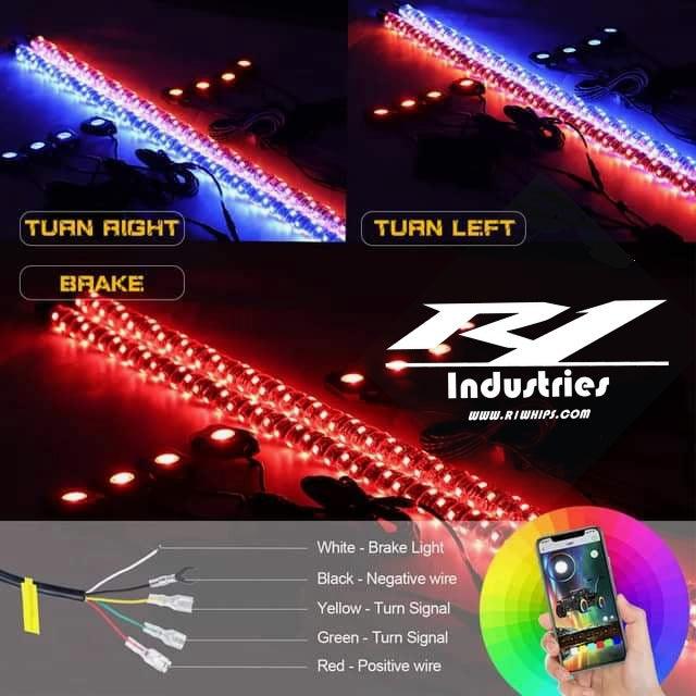Pro Series LED Light Whips | Bluetooth & Remote | No Questions Asked Lifetime Warranty | 2ft Fatty, 3ft & 4ft | Pair