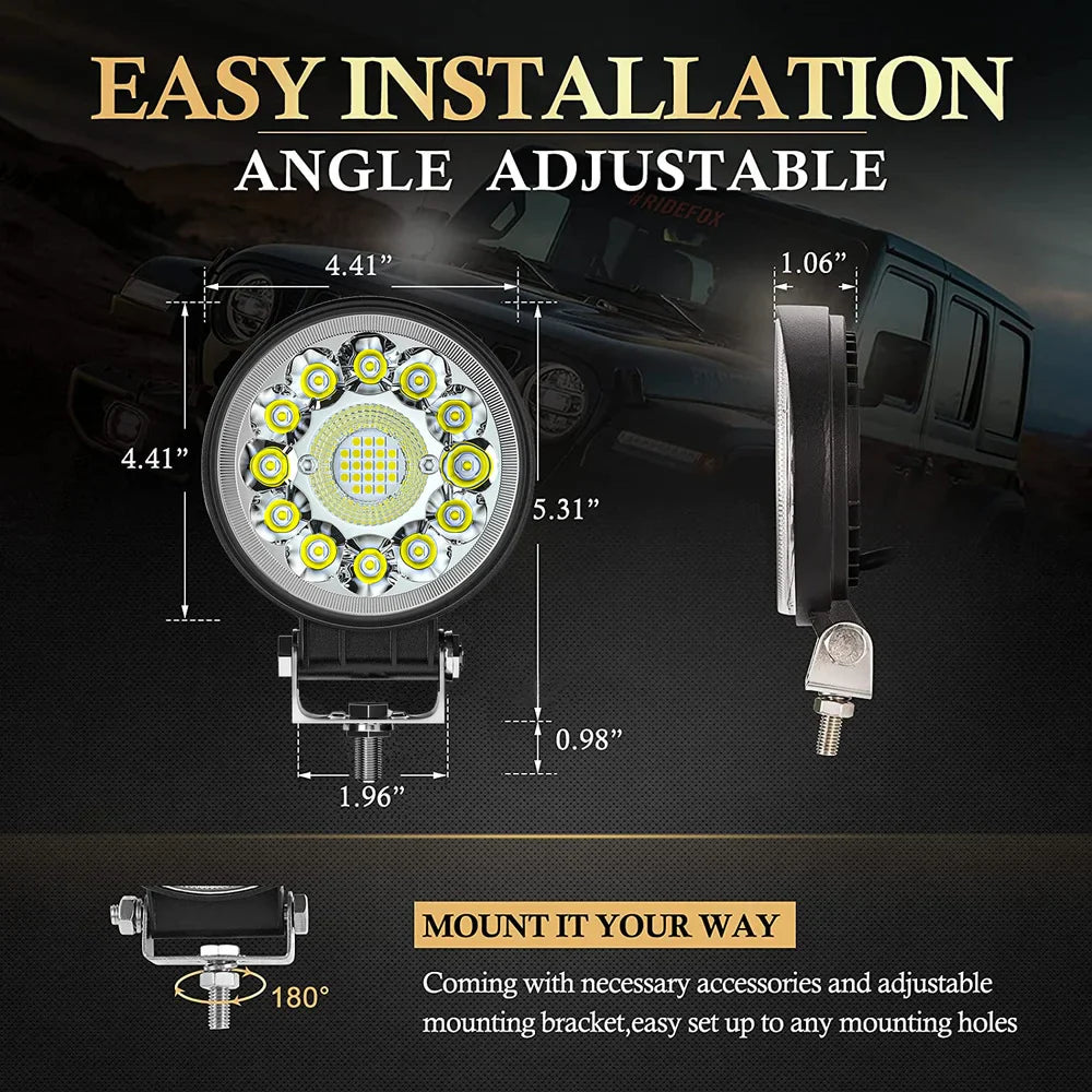 4" 123W LED Light Bar - Offroad Spotlight 12V/24V