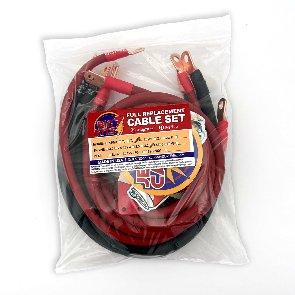 Jeep Wrangler JK Big 7 Battery Cable Kit (2007-2018)