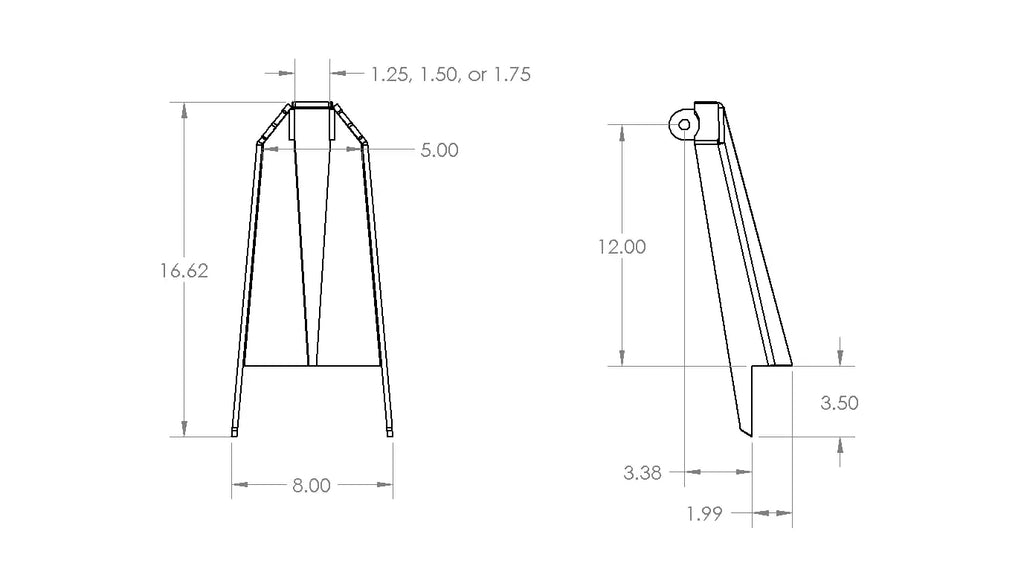 12" Shock Tower, 2" Deep - Pair