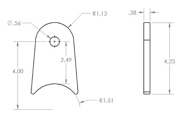3.0" Long Link Tab