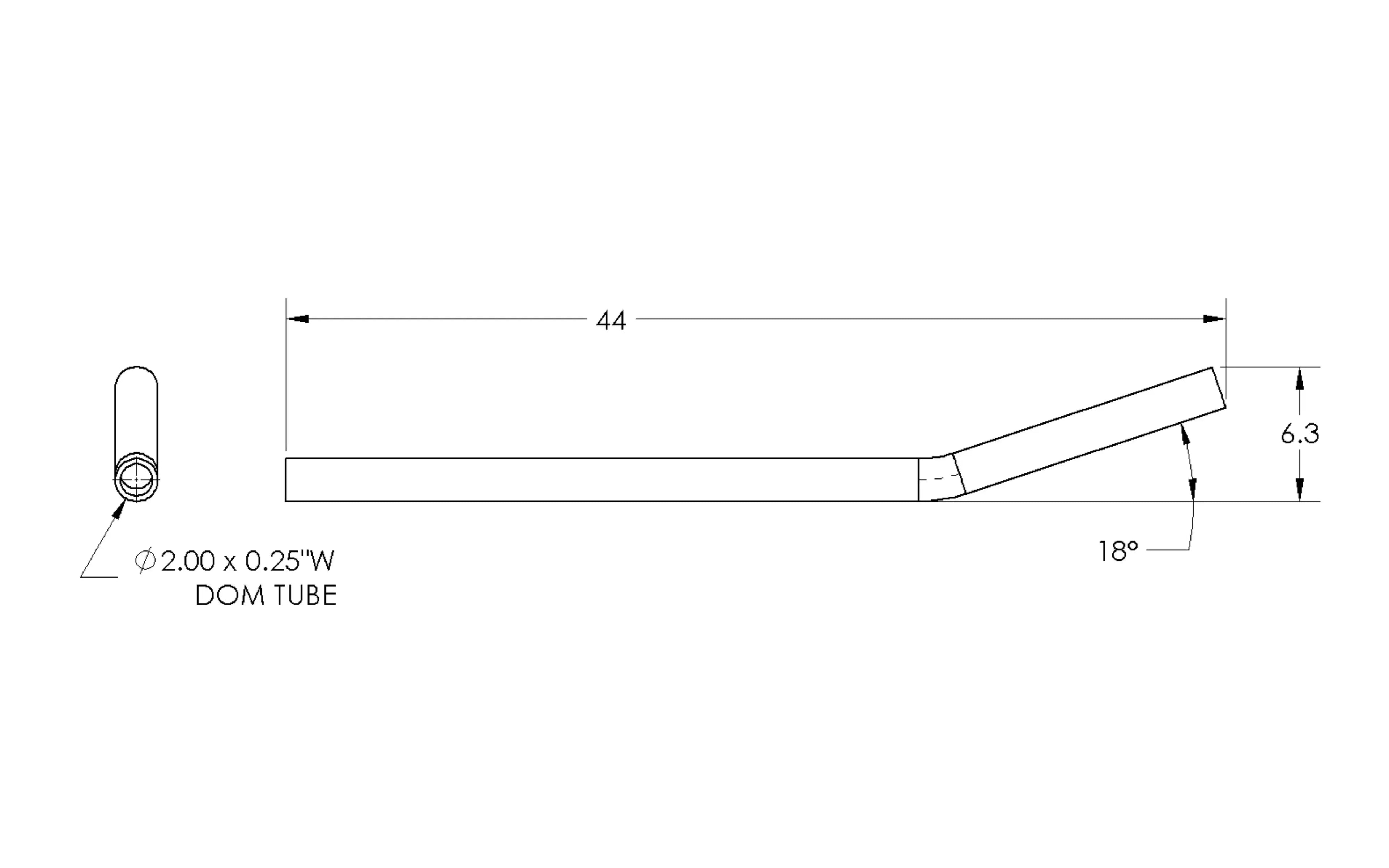 High Clearance Lower Link DOM Tube 2"x.25" Wall