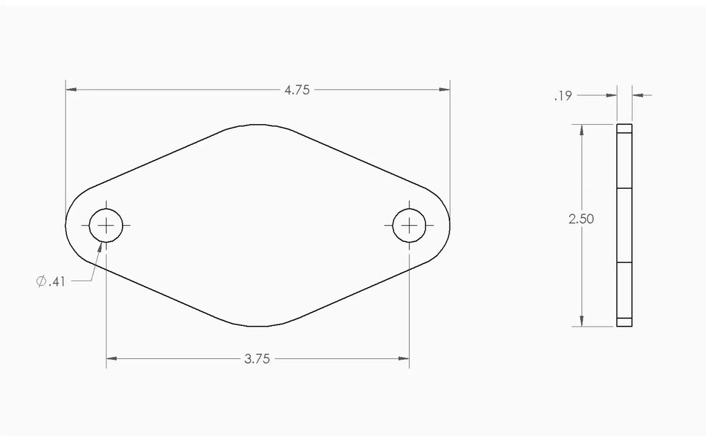 Large Oval Solid Mounting Plate