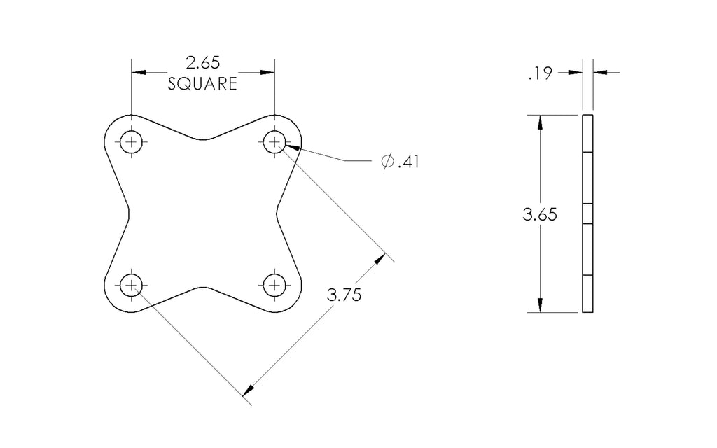 4 Hole Solid Mounting Plate
