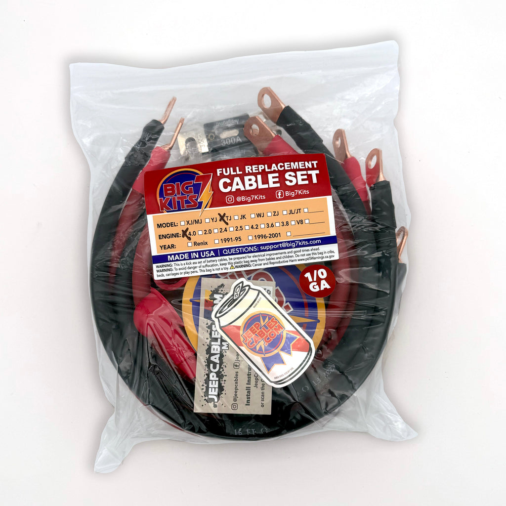 Jeep Wrangler TJ/LJ Big 7 Battery Cable Kit (1997-2006)
