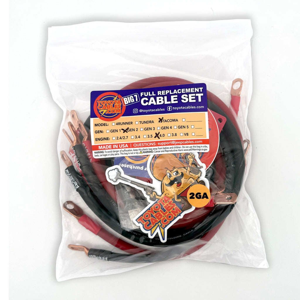Toyota Tacoma Big 7 Battery Cable Kit (Gen 2 - 2005-2015)