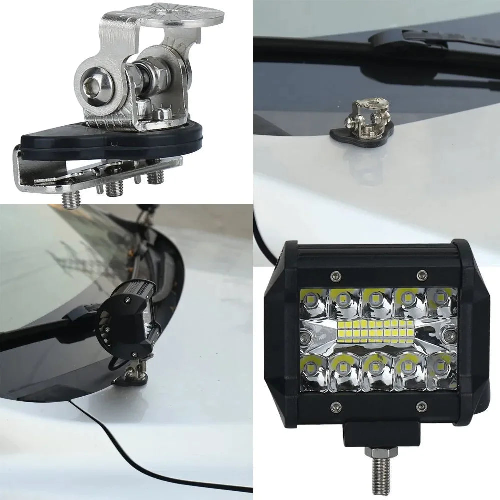 LED Light Bar Hood Mount Brackets (2PCS)
