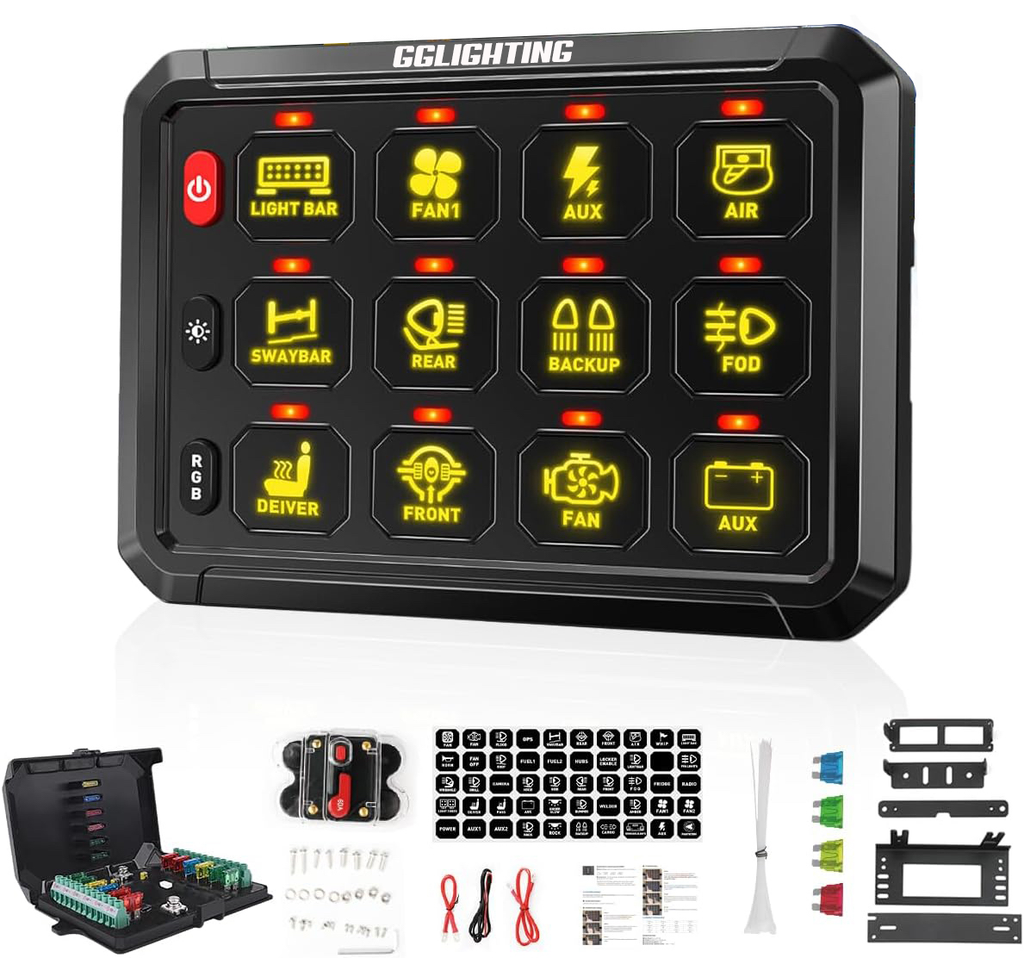 12-Gang Switch Panel - RGB, Bluetooth & Remote