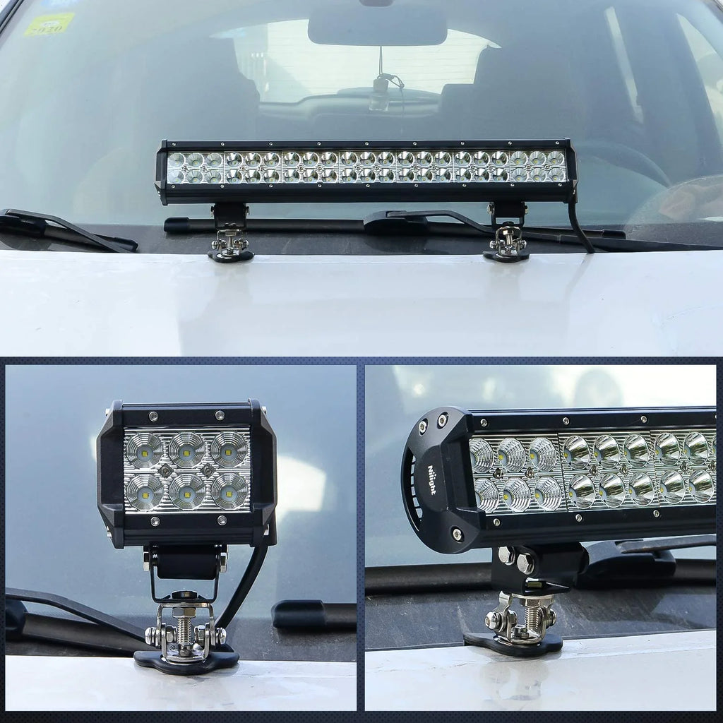 LED Light Bar Hood Mount Brackets (2PCS)