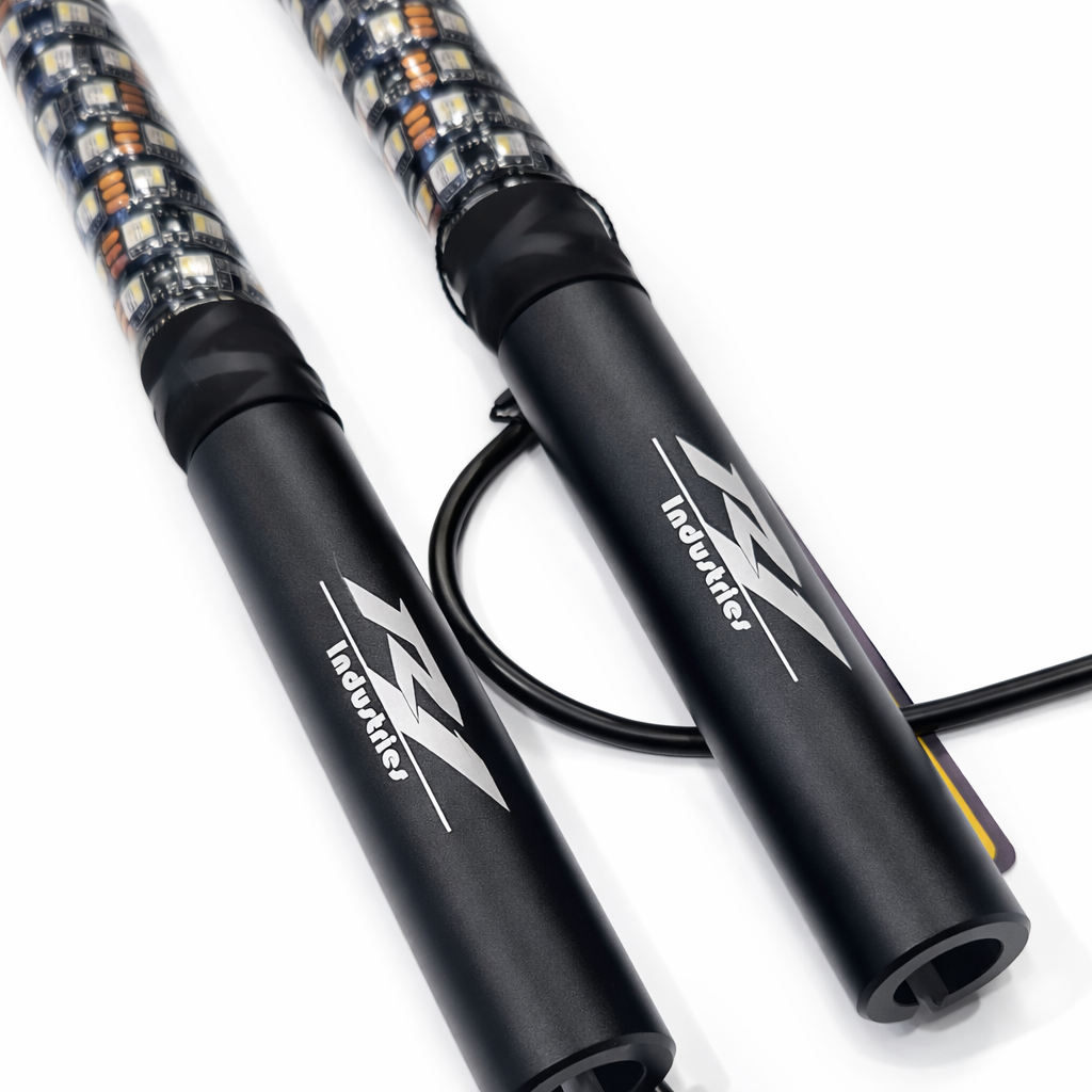 Pro Series LED Light Whips | Bluetooth & Remote | No Questions Asked Lifetime Warranty | 2ft Fatty, 3ft & 4ft | Pair