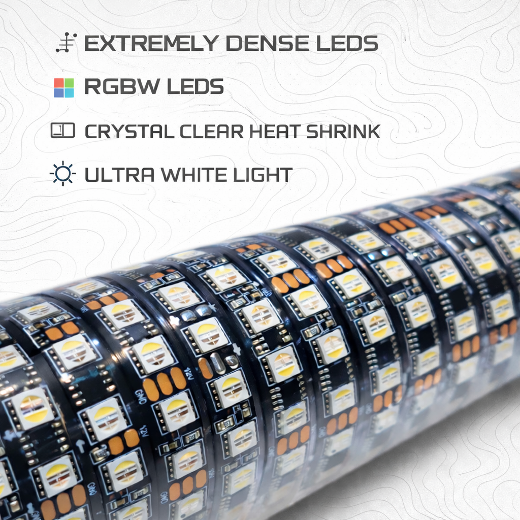 Pro Series LED Light Whips | Bluetooth & Remote | No Questions Asked Lifetime Warranty | 2ft Fatty, 3ft & 4ft | Pair