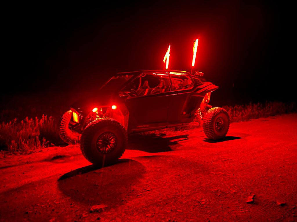 Pro Series LED Light Whips | Bluetooth & Remote | No Questions Asked Lifetime Warranty | 2ft Fatty, 3ft & 4ft | Pair